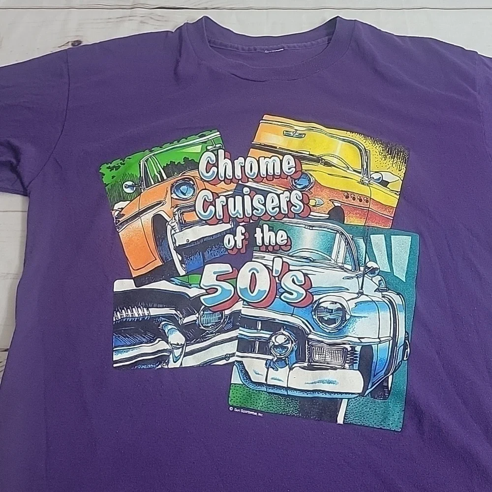 Sun Sportswear Vintage Single Stitch Chrome Cruisers of the 50s Purple Tee